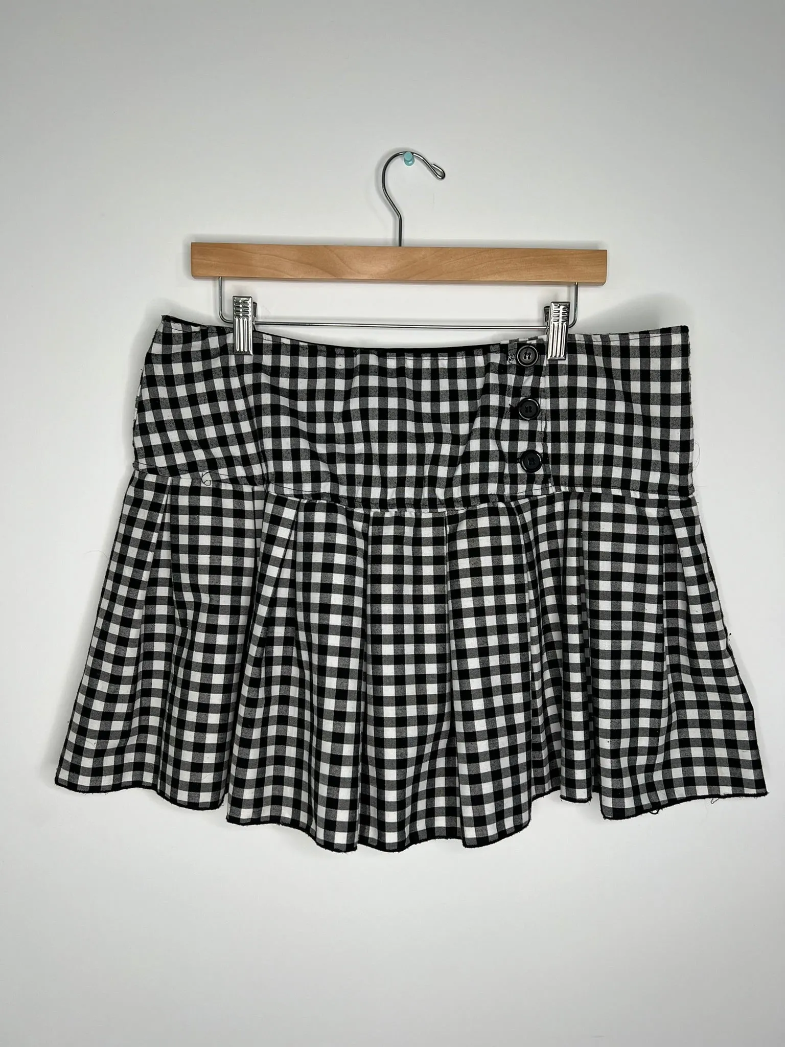 2000s Vintage Pleated Gingham Skirt