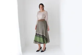 2000s Wearable Art Tie Up Free Size Wrap Skirt