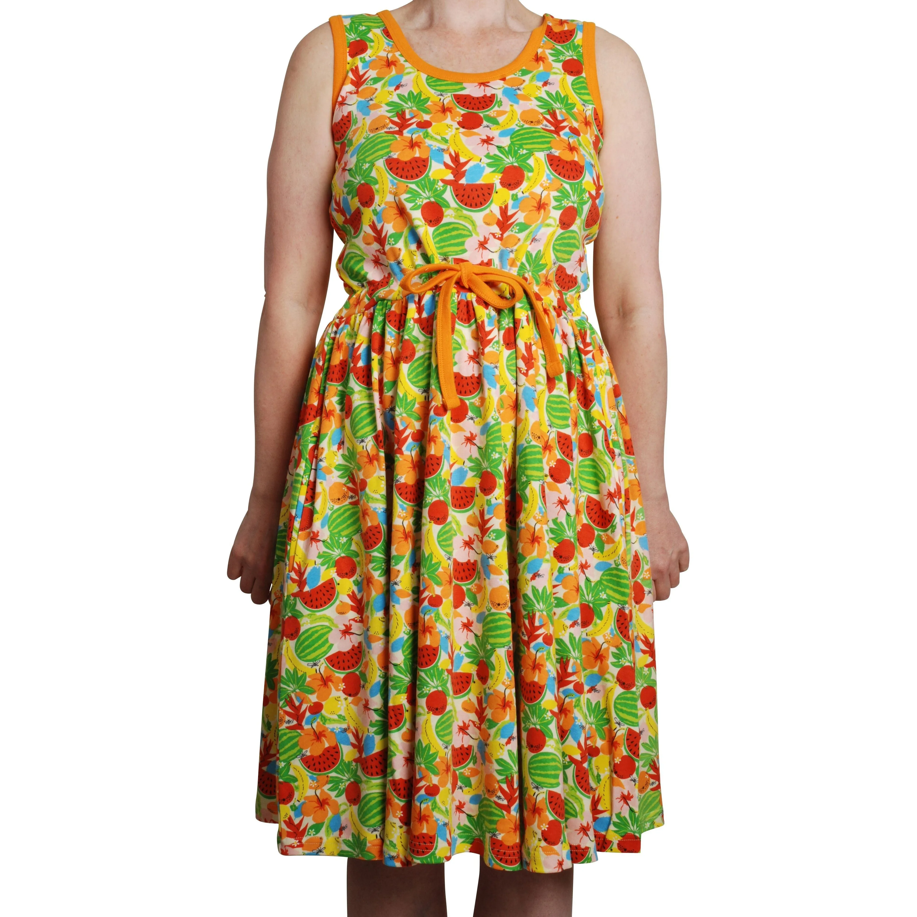 Adult's Jungle Sleeveless Dress With Gathered Skirt