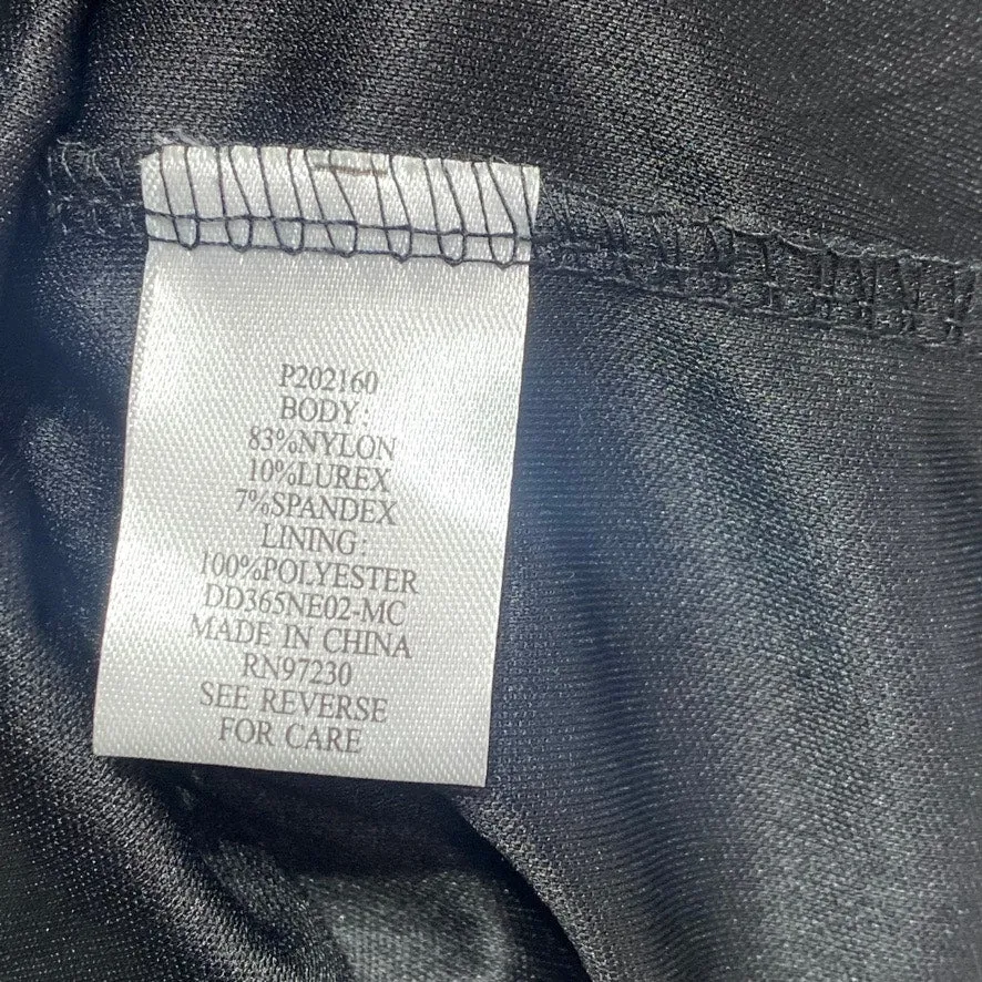 ALMOST FAMOUS Junior's Black Metallic Cowelneck Bodycon Pullover Mini Dress SZ XS (00-1/2)