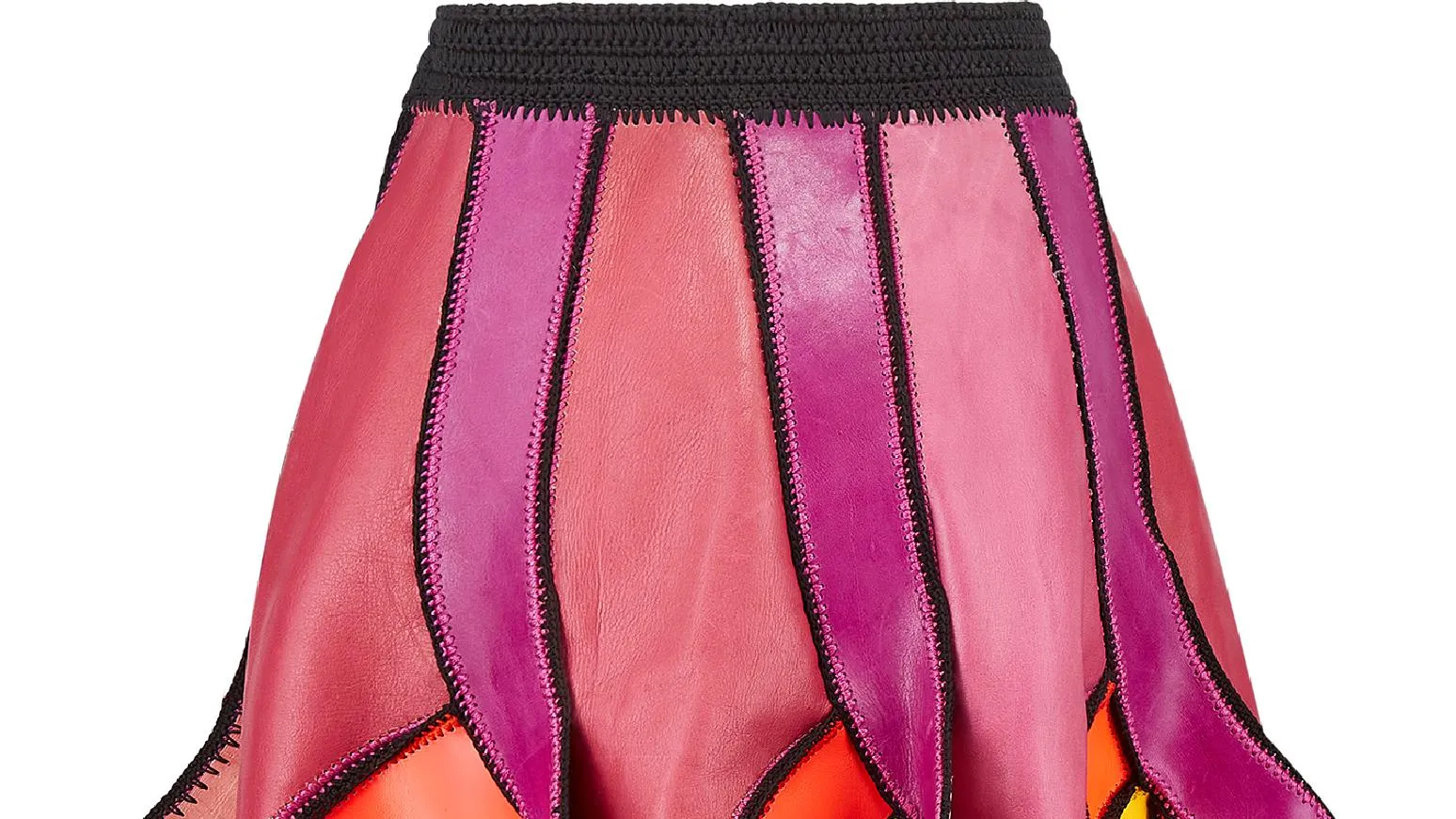 ARCHIVE: 1970s French Couture Psychedelic Leather Skirt