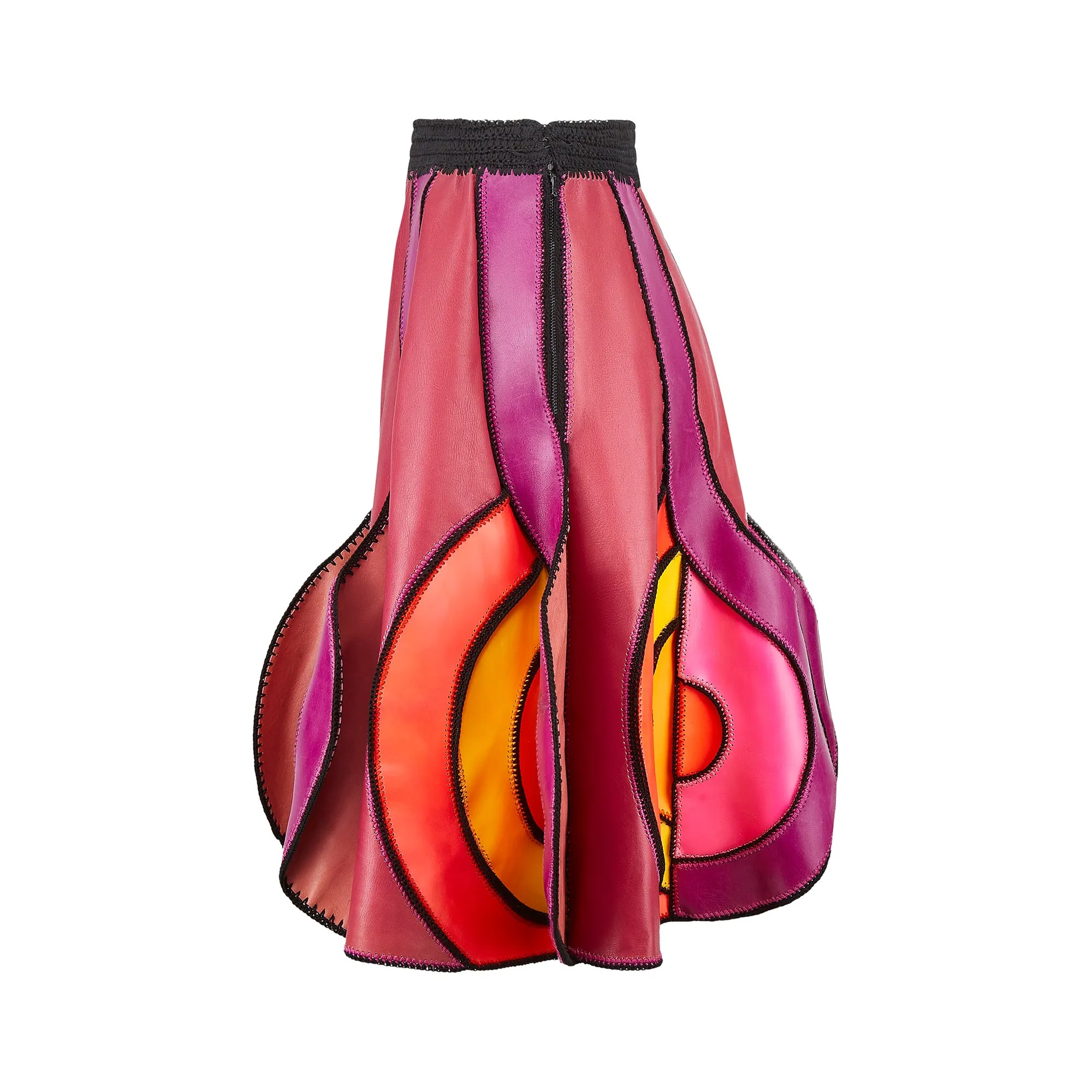 ARCHIVE: 1970s French Couture Psychedelic Leather Skirt