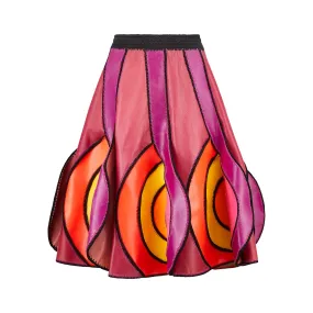 ARCHIVE: 1970s French Couture Psychedelic Leather Skirt