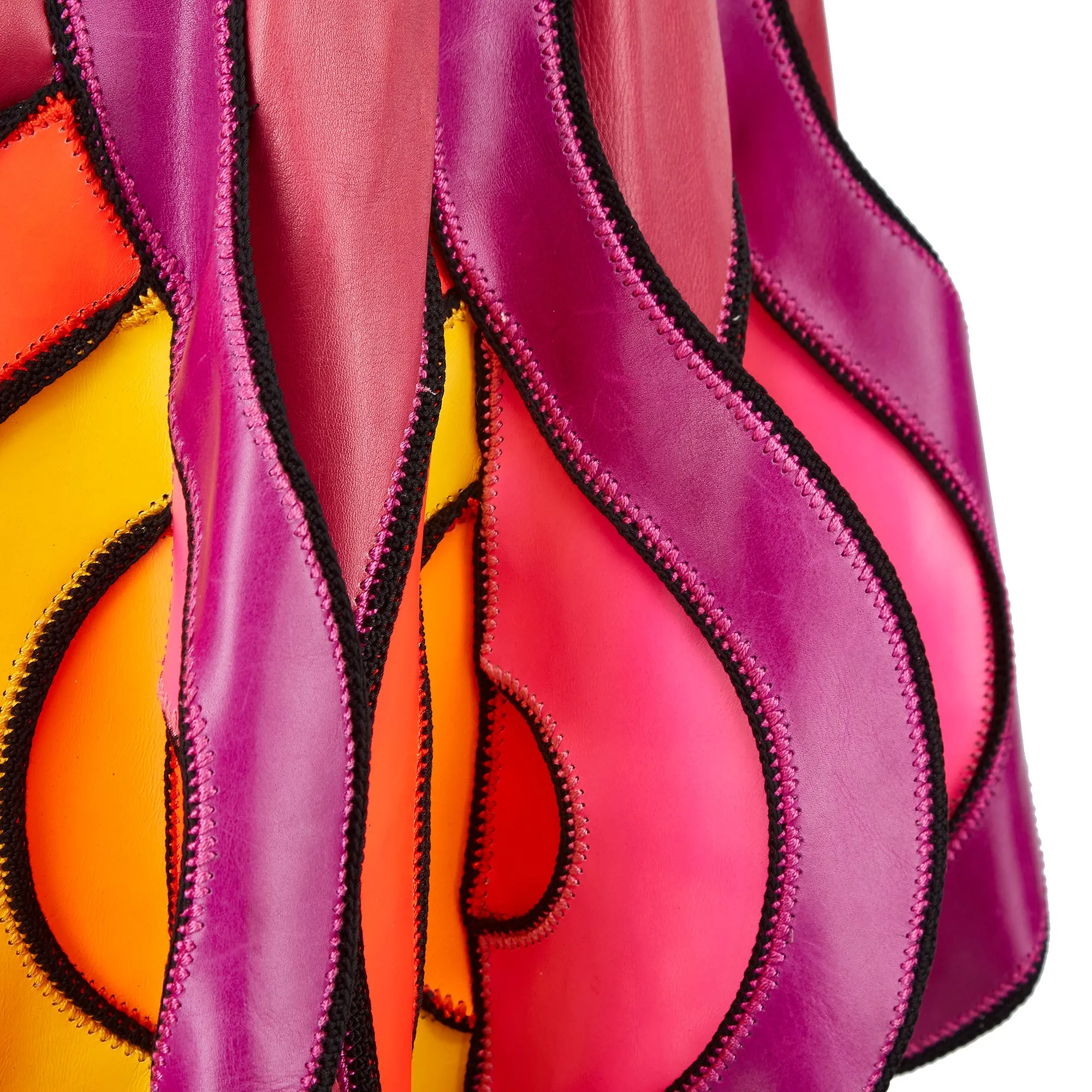 ARCHIVE: 1970s French Couture Psychedelic Leather Skirt