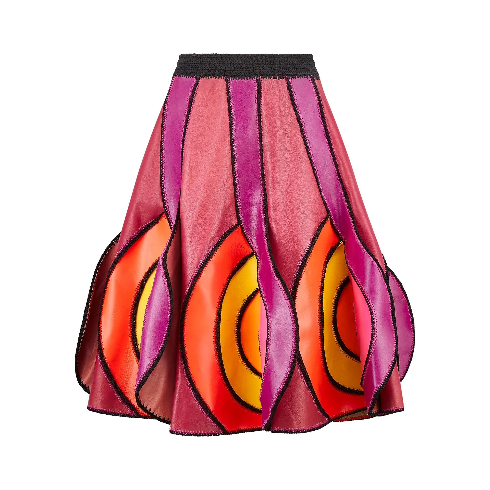 ARCHIVE: 1970s French Couture Psychedelic Leather Skirt
