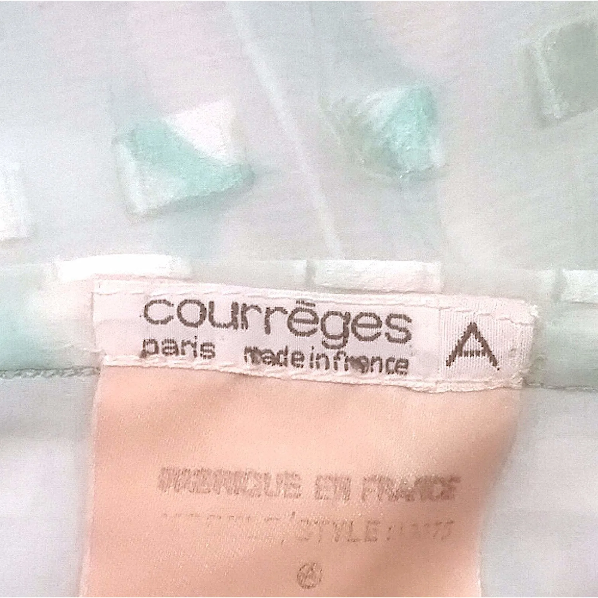 ARCHIVE - Courrèges 1970s Silk Chiffon Aquamarine Halter Neck Pleated Maxi Dress
