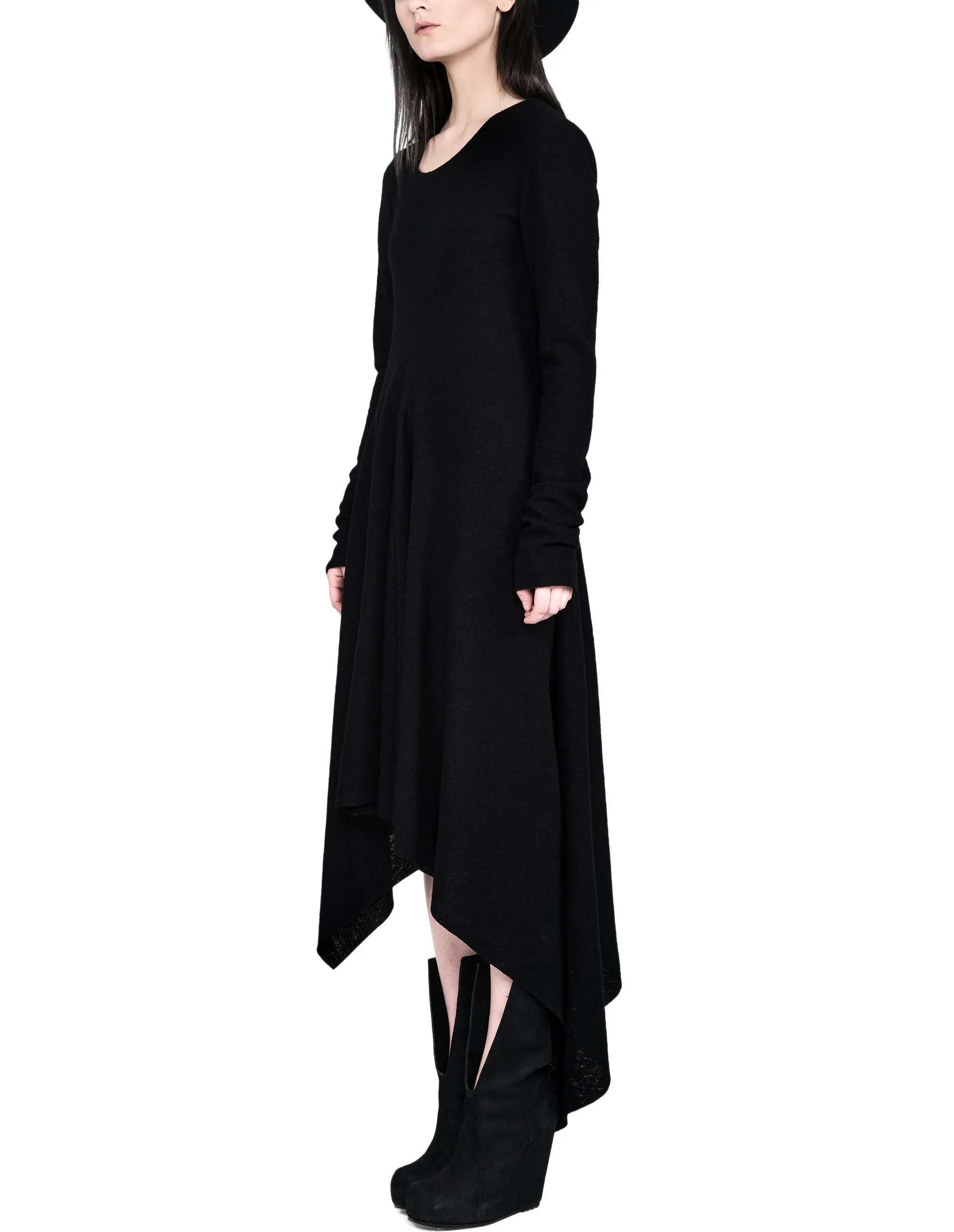 Asymmetric Wool Dress