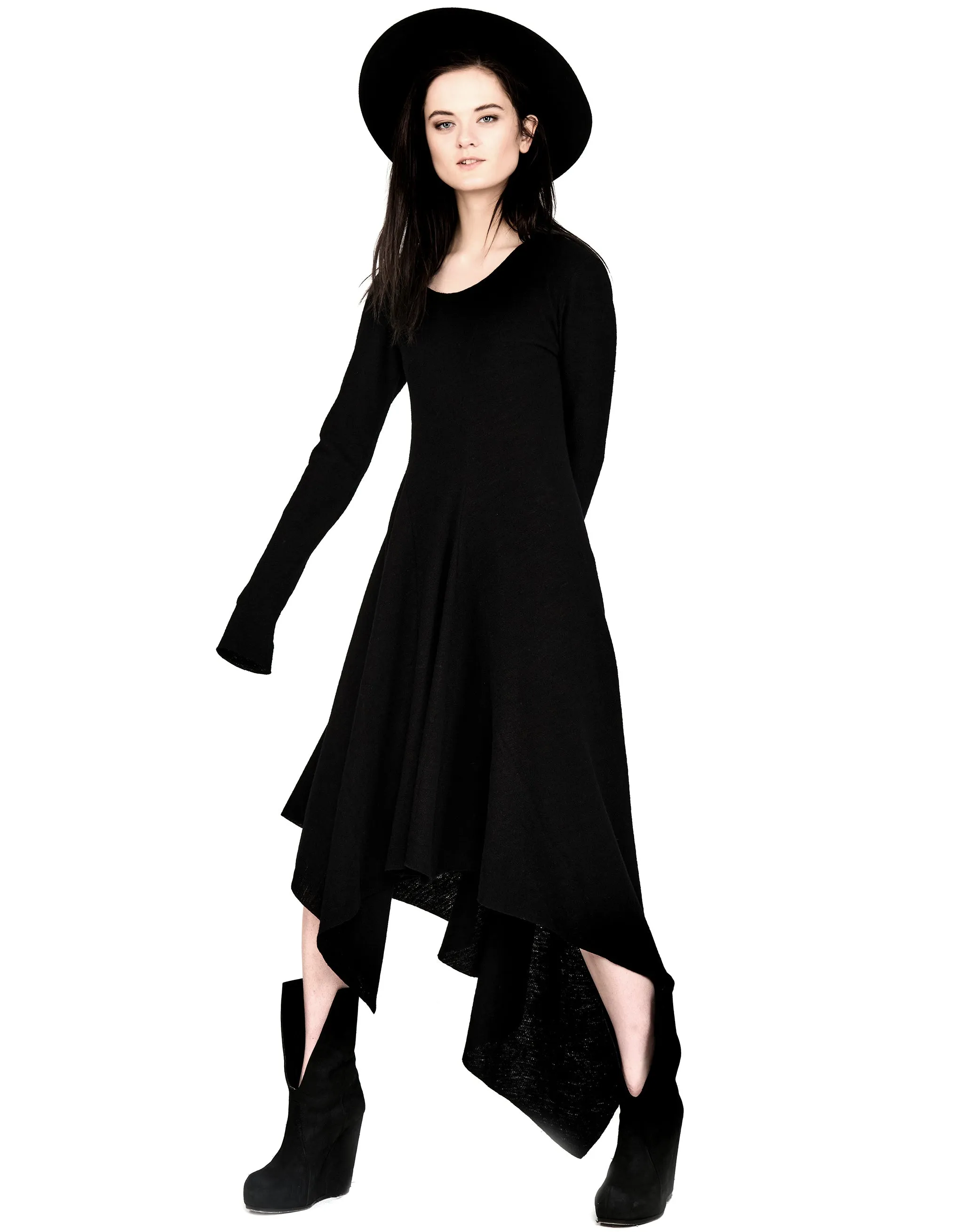 Asymmetric Wool Dress