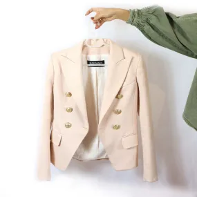 Balmain blazer in blush/cream with gold buttons