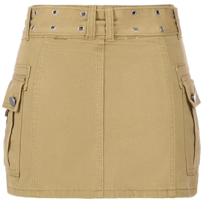 Belted Low Waist Micro Skirt