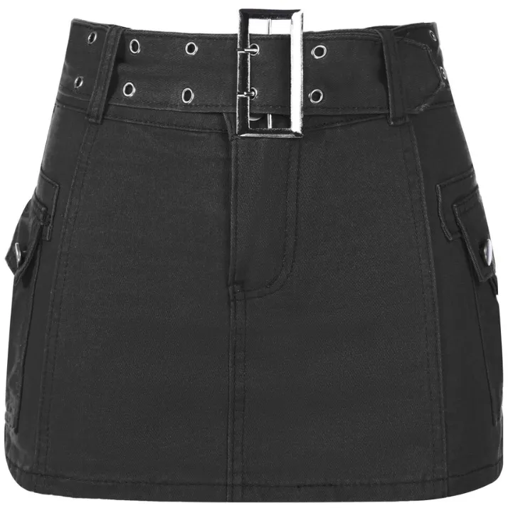 Belted Low Waist Micro Skirt