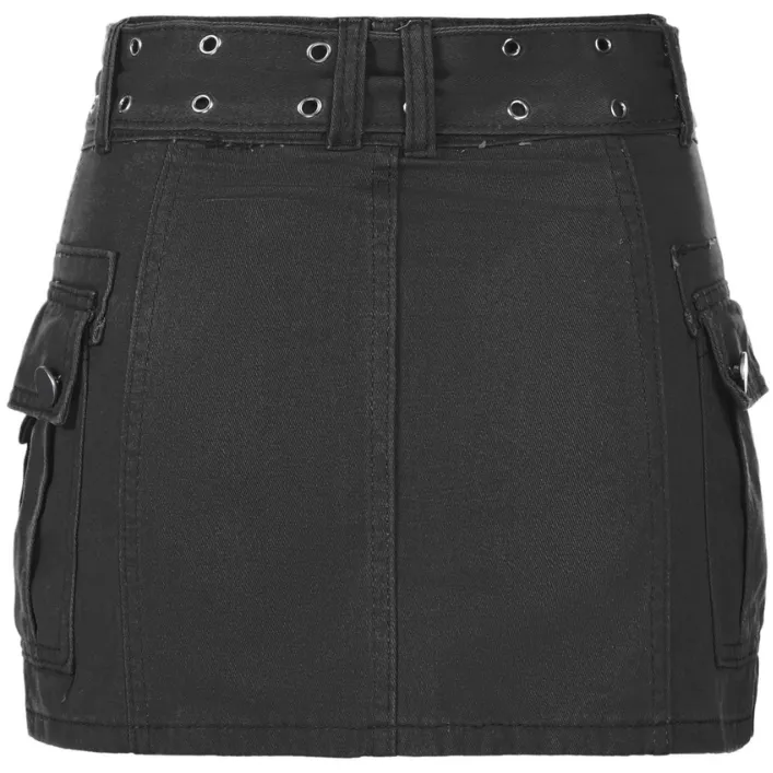 Belted Low Waist Micro Skirt