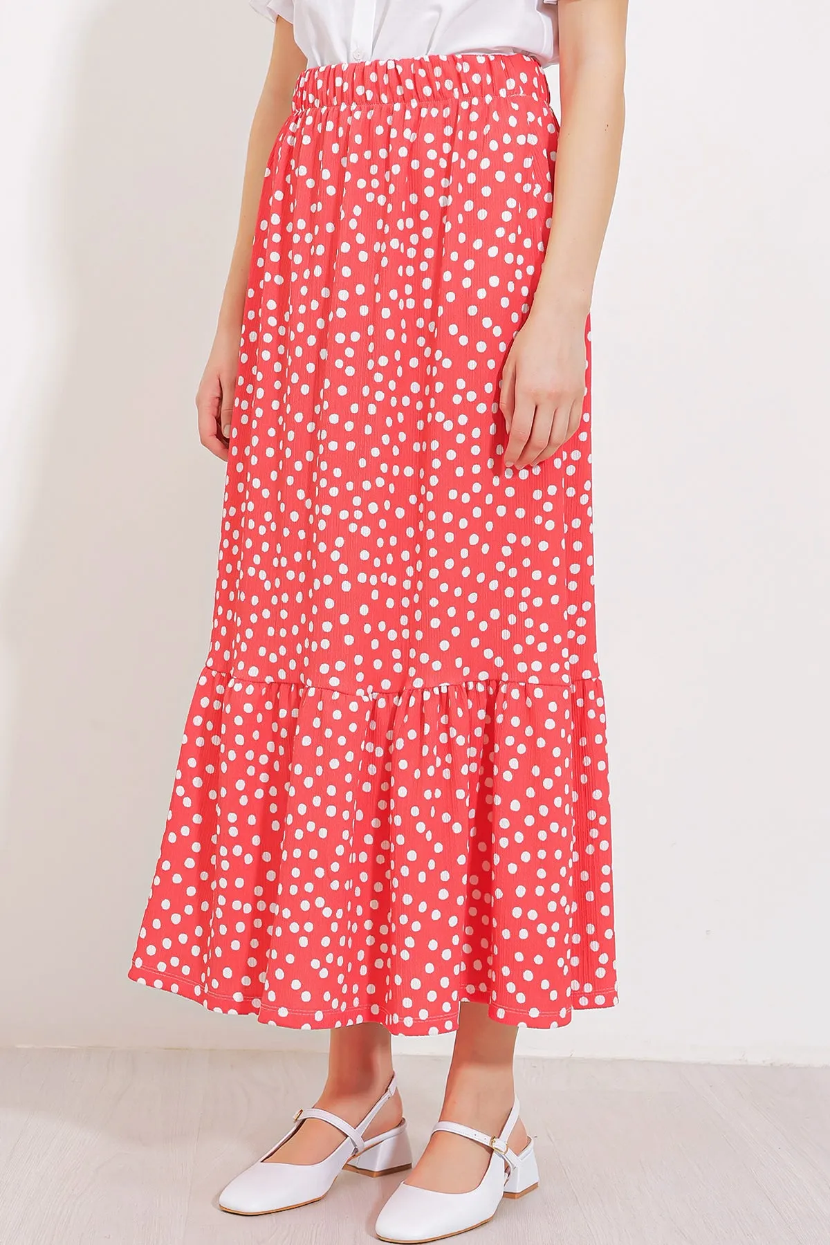 BGD Women Woman Pomegranate Polka Dot Long Knitted Skirt 1886 - Avondale