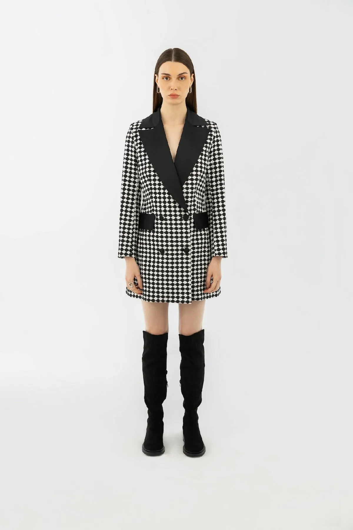 Black & White Blazer Dress