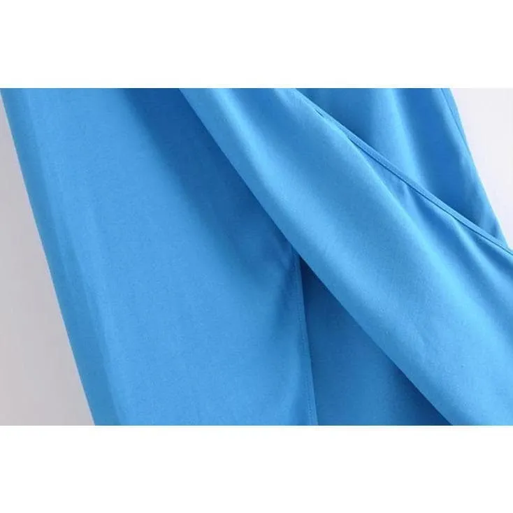 BLUE KNOTS SPLIT LOOSE HIGH WAIST SKIRT