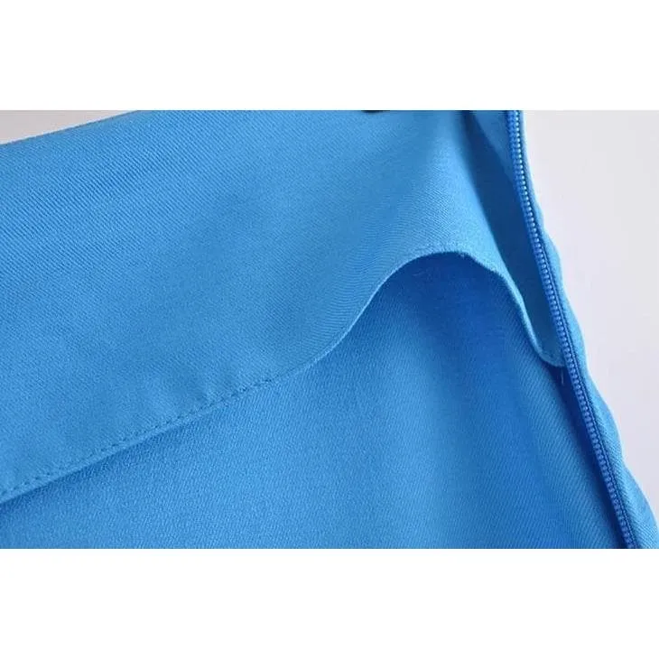 BLUE KNOTS SPLIT LOOSE HIGH WAIST SKIRT