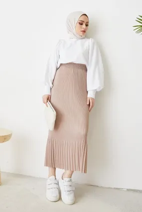 BNG Women - Pleated Hijab Skirt Stone - Clermont
