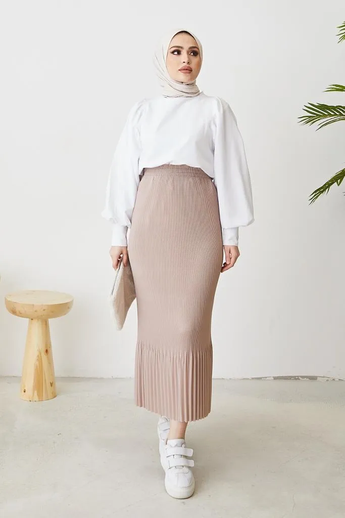 BNG Women - Pleated Hijab Skirt Stone - Clermont