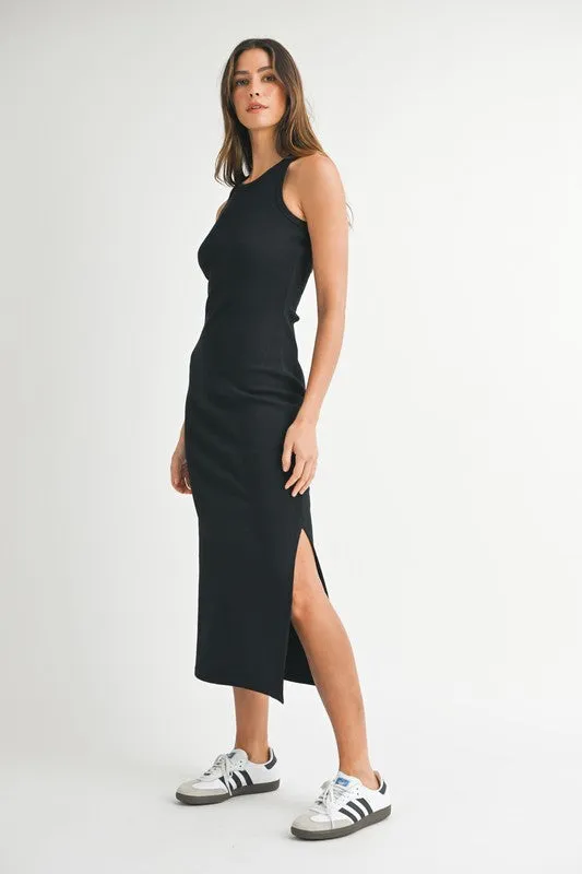 BODYCON RIBBED MIDI DRESS