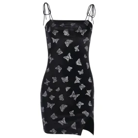 Butterfly Effect Side Split Velvet Bodycon Dress