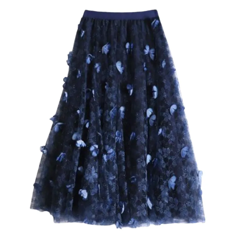 Butterfly navy tulle skirt, choice of colours, OSFM 6, 8, 10, 12