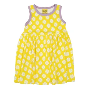 Clover - Yellow Sleeveless Dress With Gathered Skirt