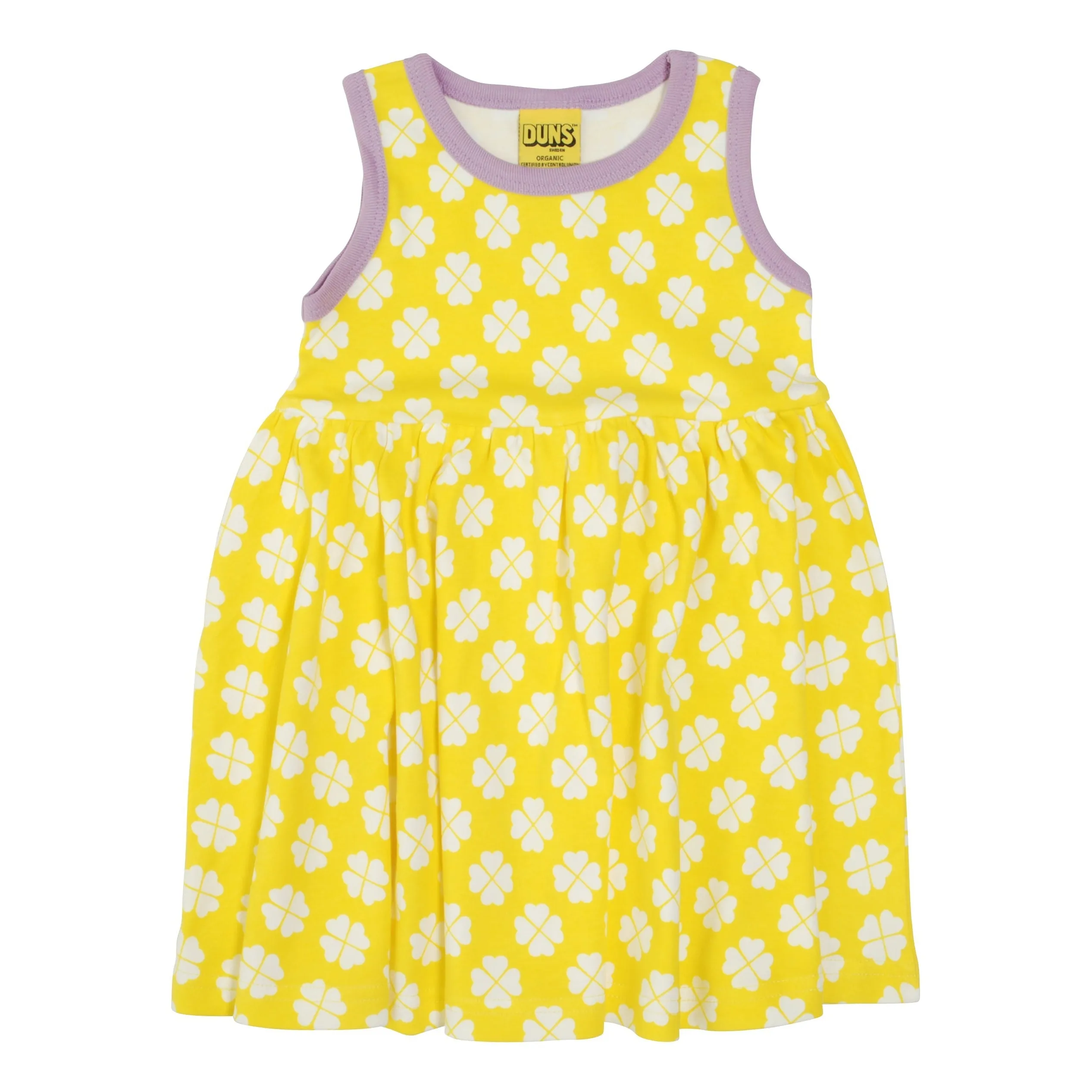 Clover - Yellow Sleeveless Dress With Gathered Skirt