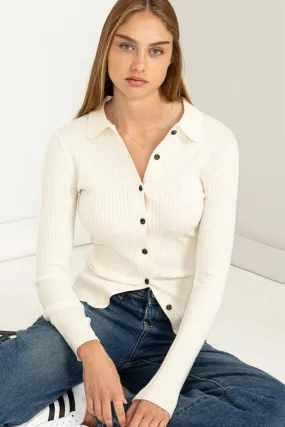 Collared Button Up Cardigan