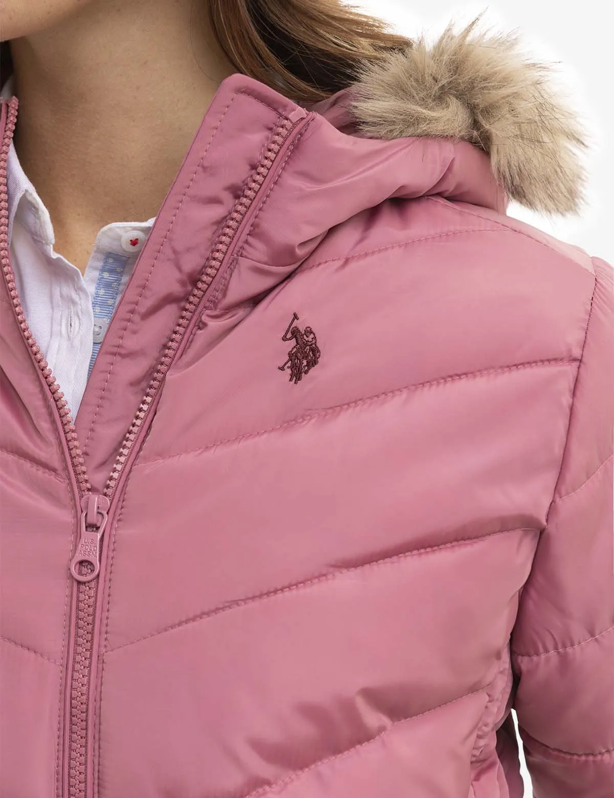 COZY FAUX FUR HOOEDED PUFFER JACKET