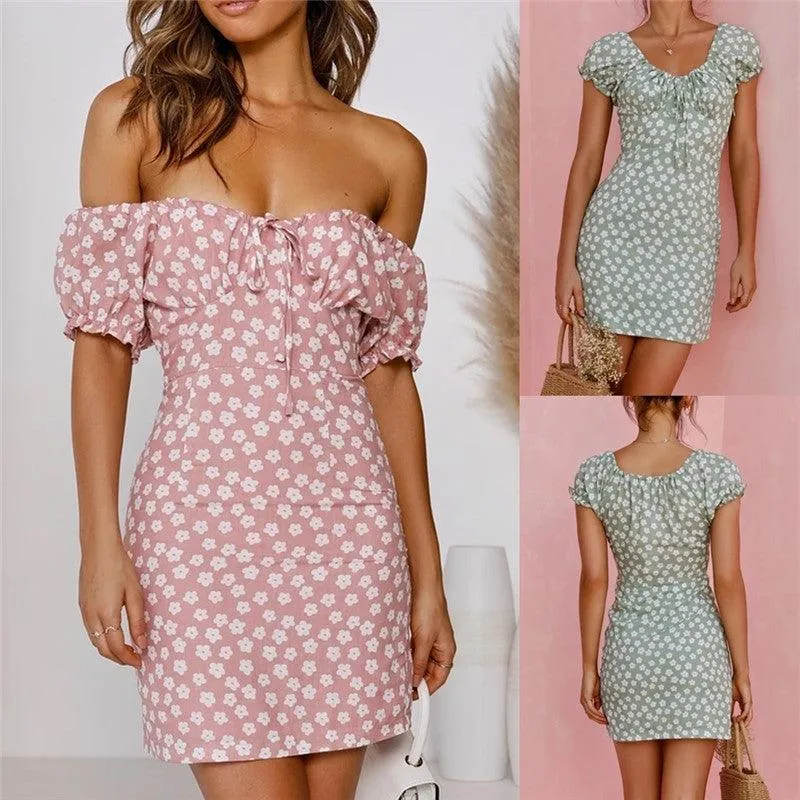 Cute Vestidos Print Ladies Bodycon Boho Women Dresses Party