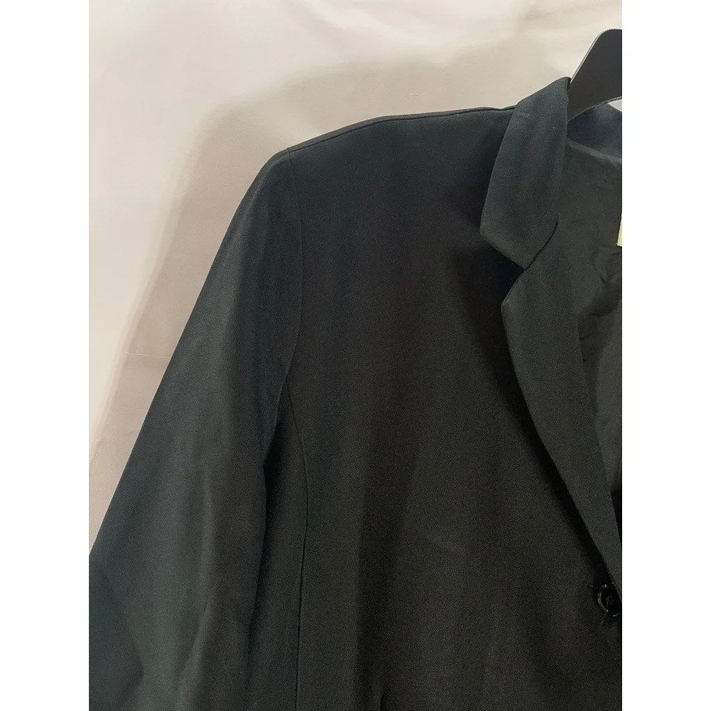 DANNY & NICOLE New York Women's Black Solid Three-Button Notch Lapel Blazer SZ L