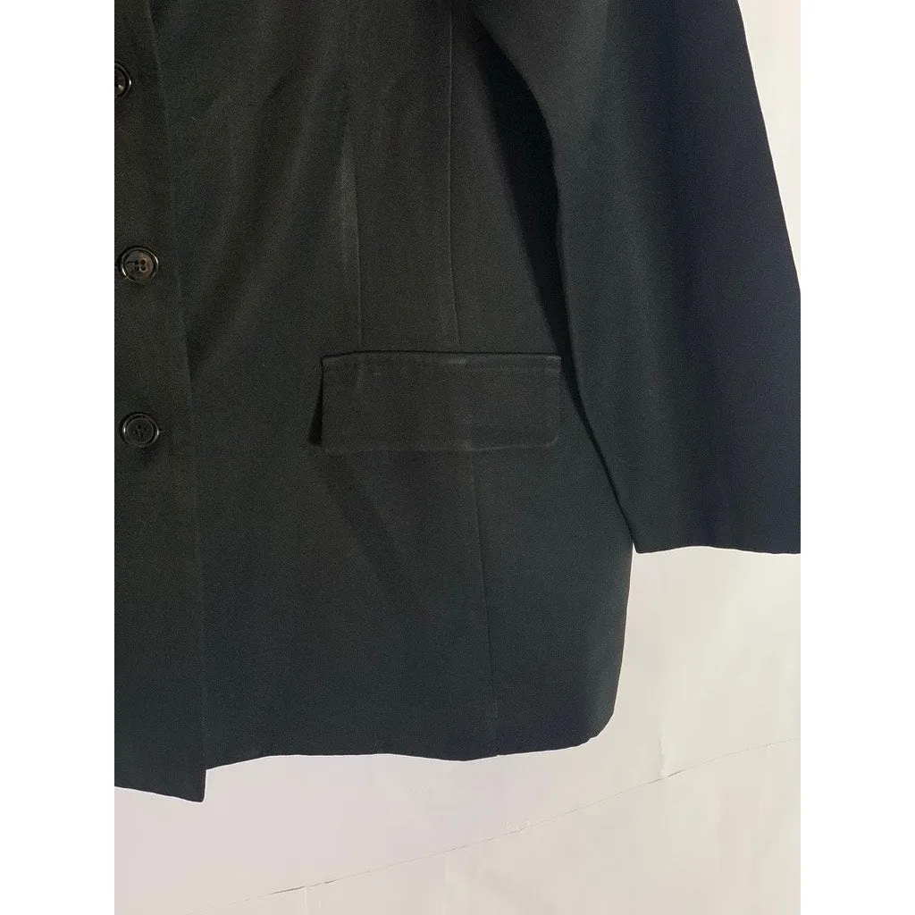 DANNY & NICOLE New York Women's Black Solid Three-Button Notch Lapel Blazer SZ L