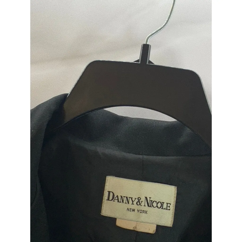 DANNY & NICOLE New York Women's Black Solid Three-Button Notch Lapel Blazer SZ L