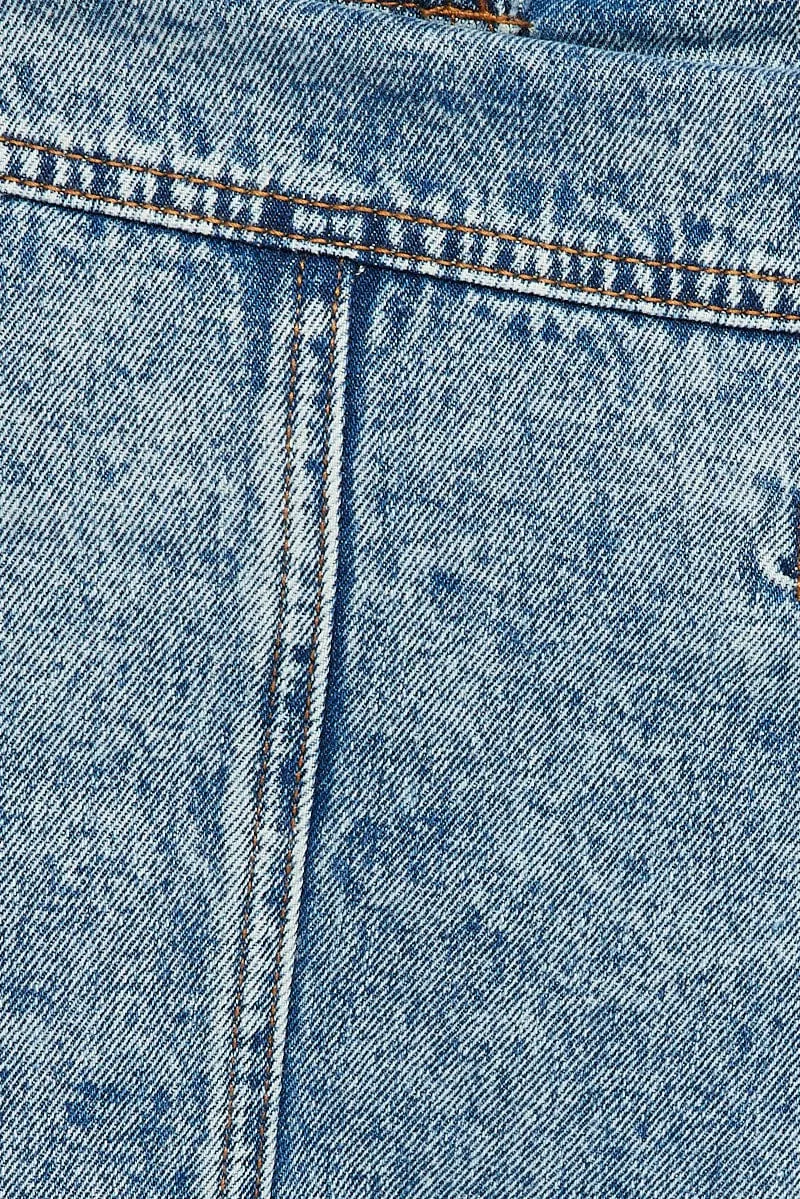 Denim Mini Skirt Denim Cargo Pocket