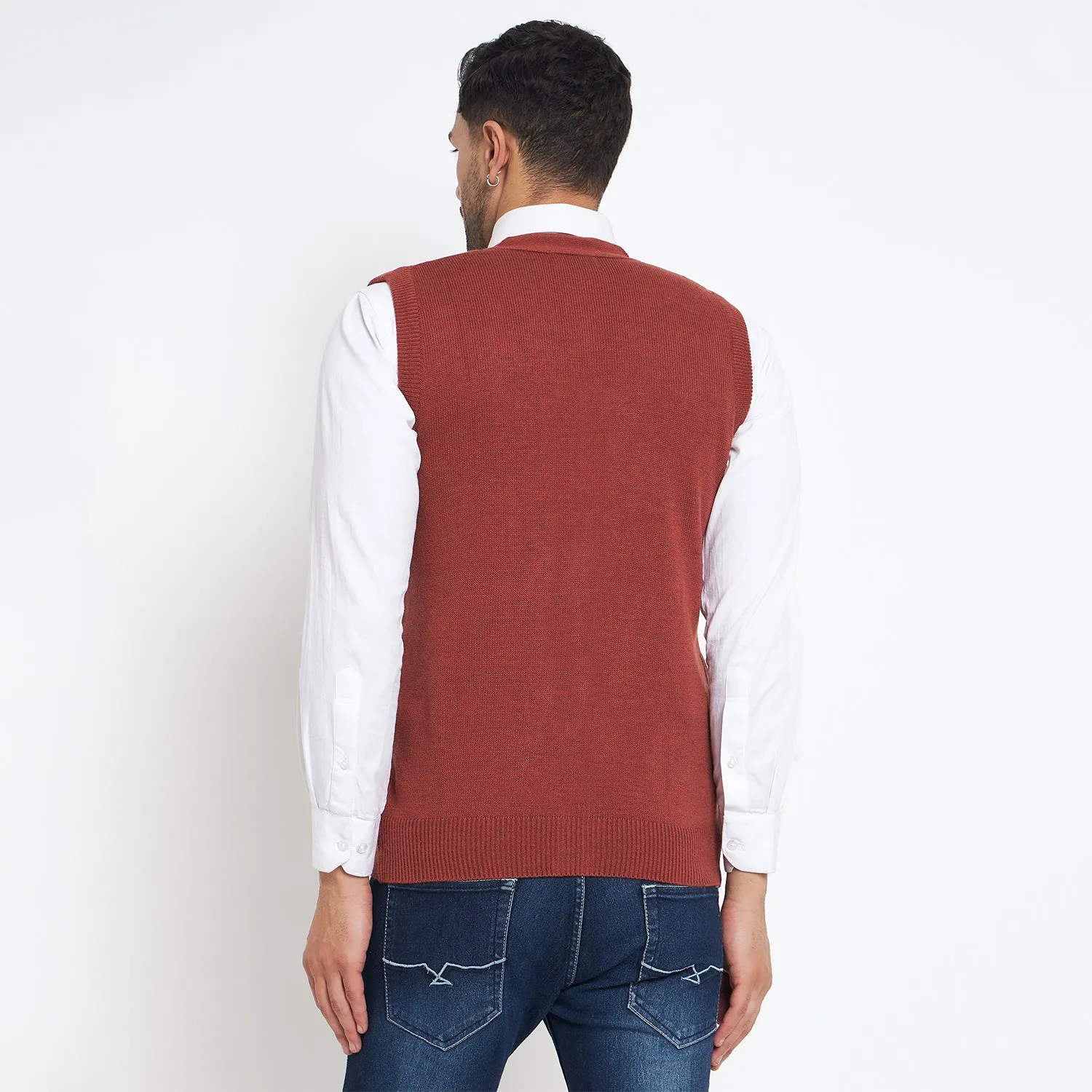 Duke Stardust Men Sleeveless V Neck Cardigan (SDS2166B)
