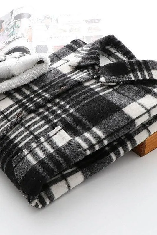 FLEECE INNER WINTER WARM PLAID SHIRT FOR WOMEN