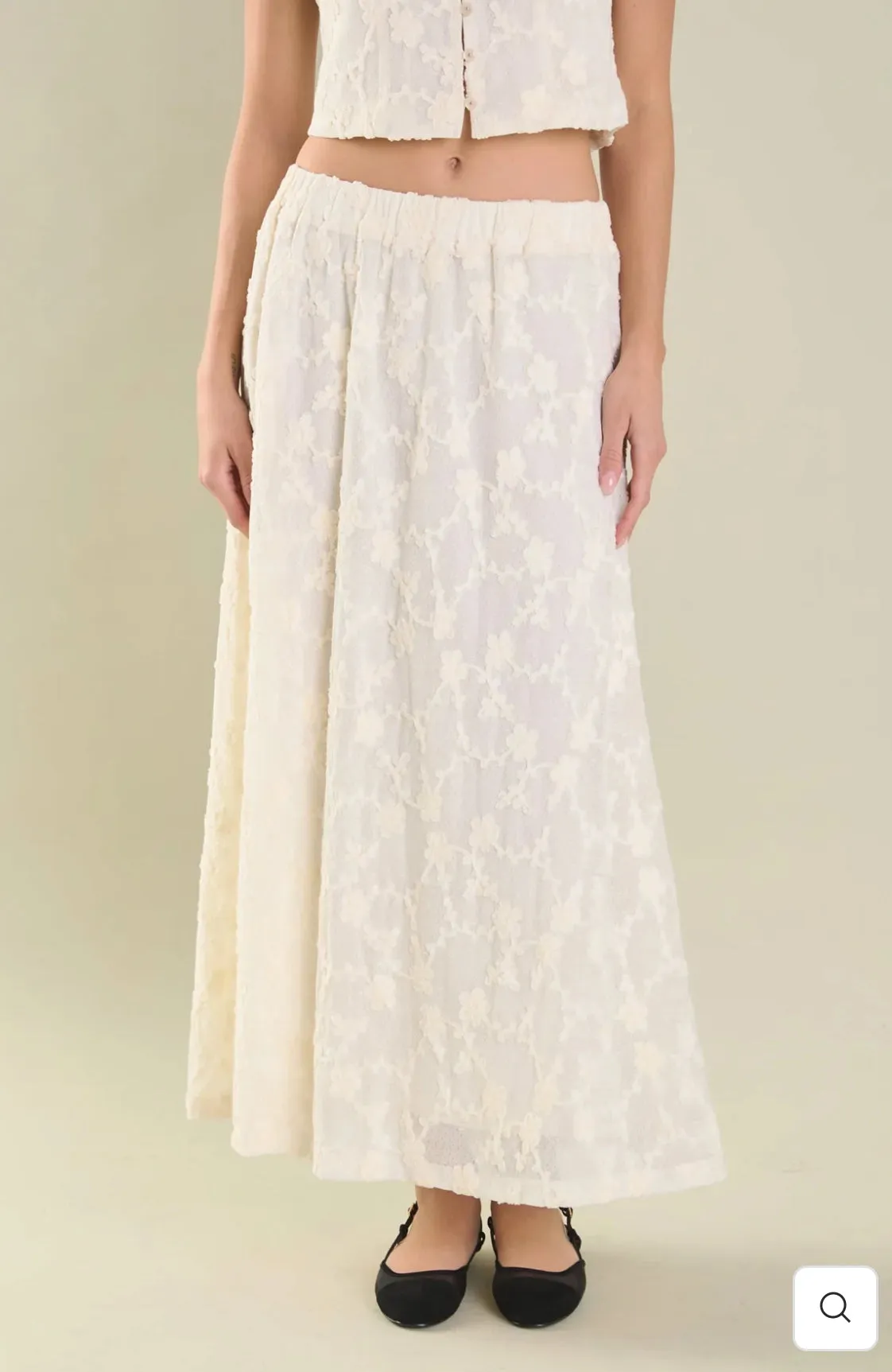 Floral Embroidery Lace Skirt