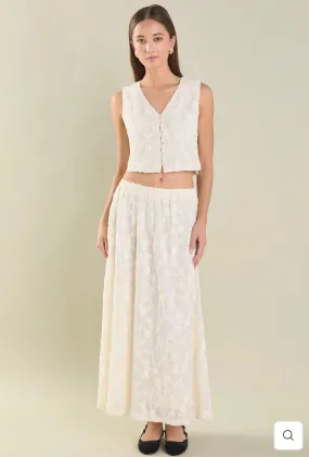Floral Embroidery Lace Skirt
