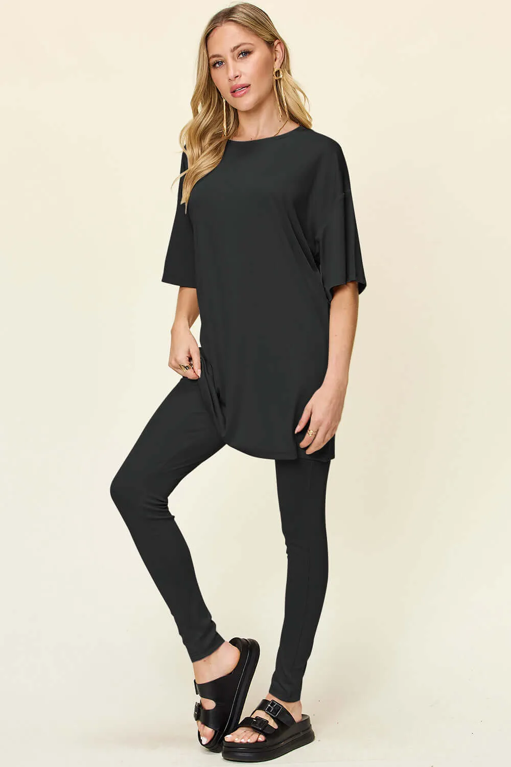 Full Size T-Shirt Leggings Set - Stylish Comfort Wear