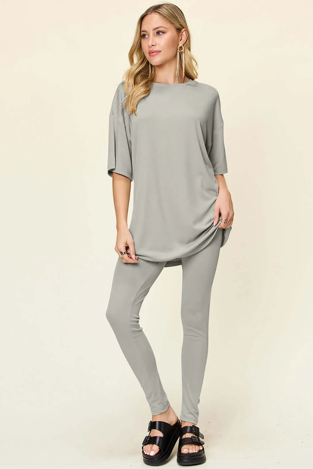 Full Size T-Shirt Leggings Set - Stylish Comfort Wear