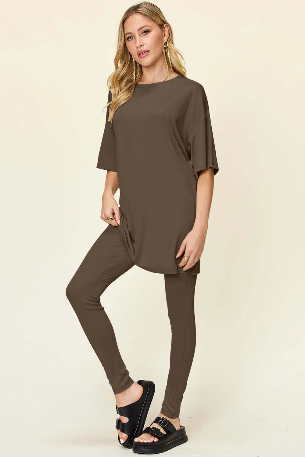 Full Size T-Shirt Leggings Set - Stylish Comfort Wear