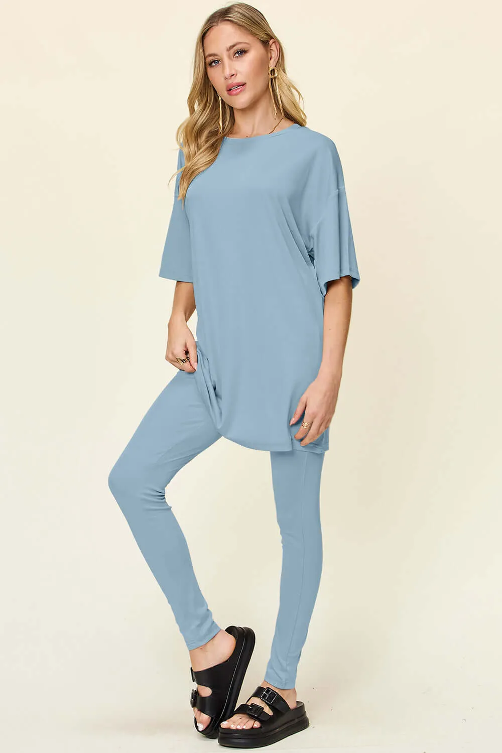 Full Size T-Shirt Leggings Set - Stylish Comfort Wear