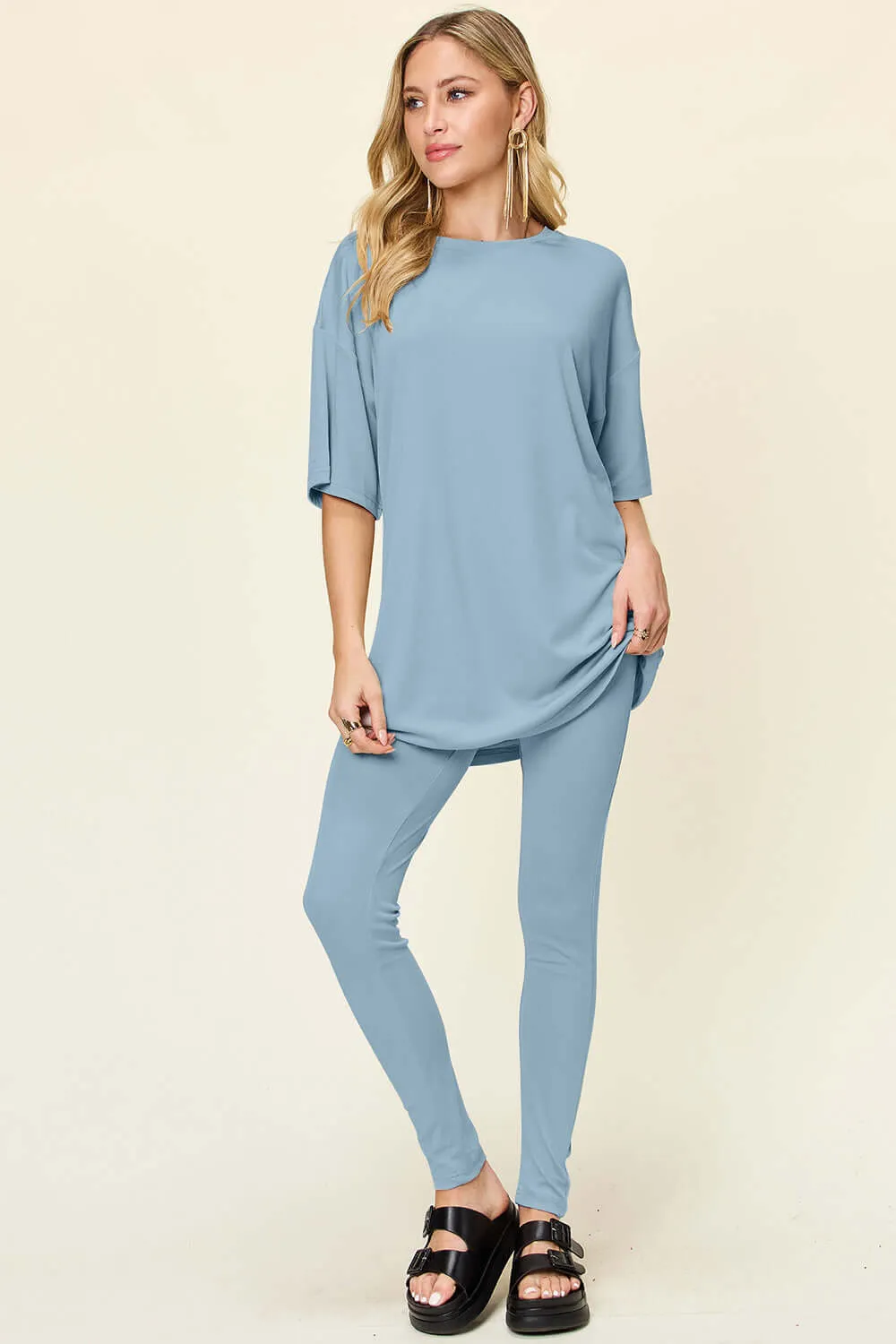 Full Size T-Shirt Leggings Set - Stylish Comfort Wear