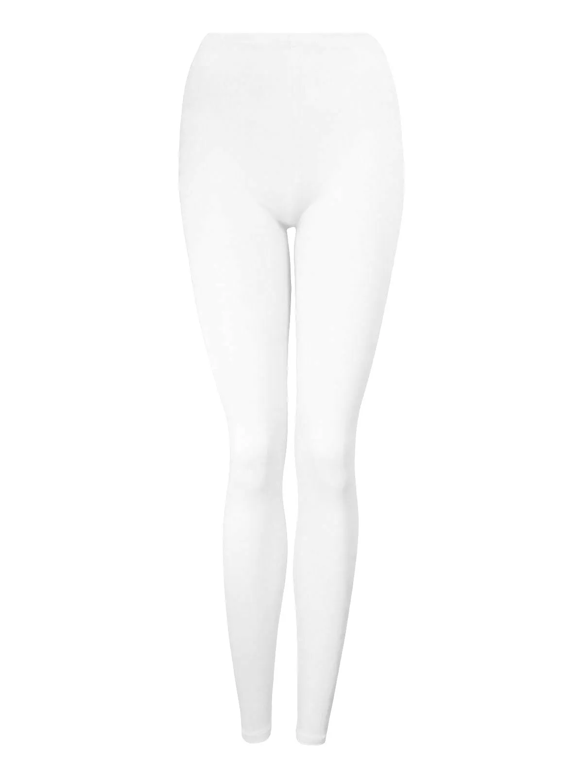 Girls White Cotton Rich Full Length Leggings