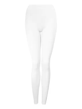 Girls White Cotton Rich Full Length Leggings