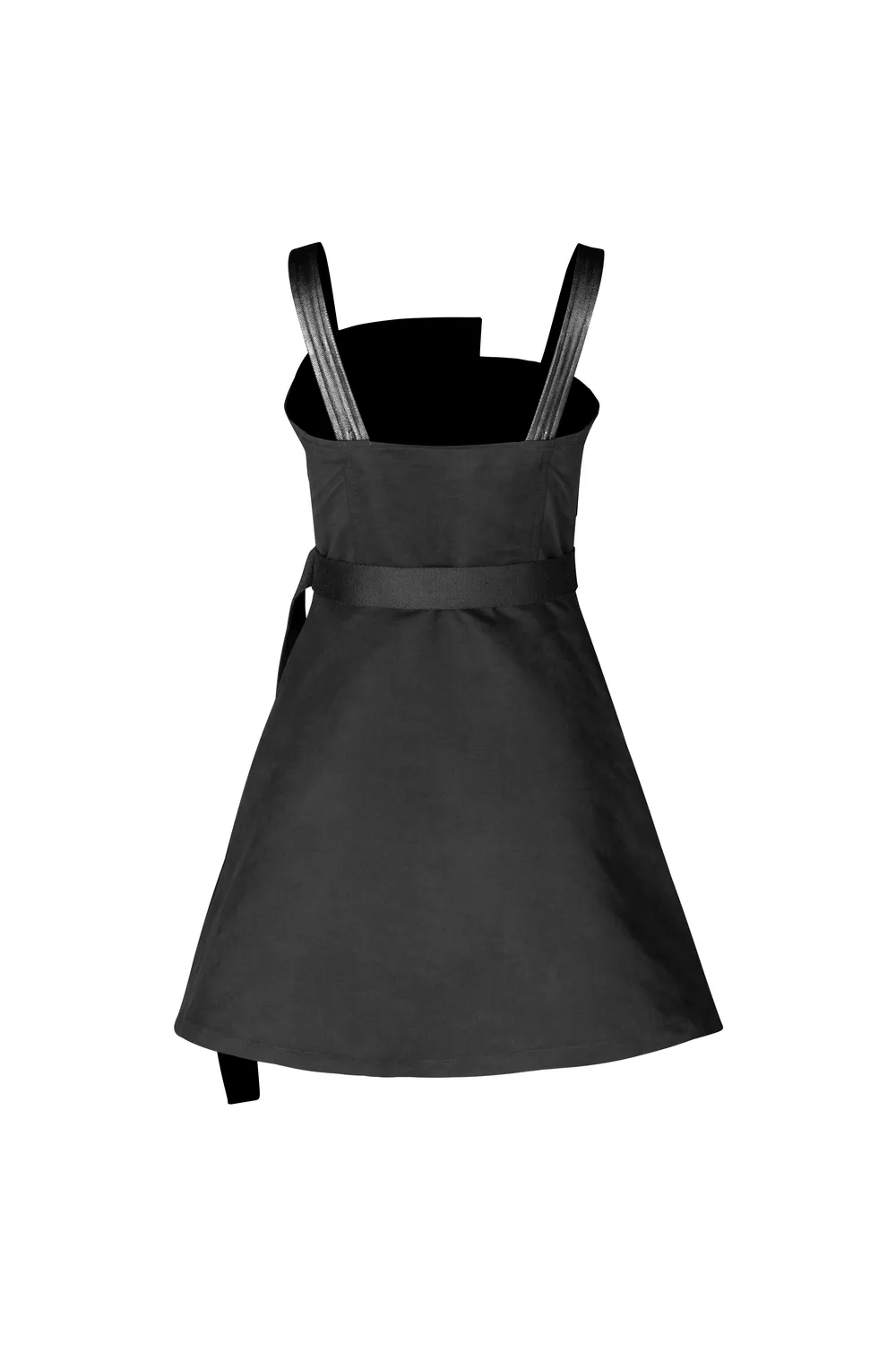 Gothic Punk Sleeveless Dress with Belt and Embroidery