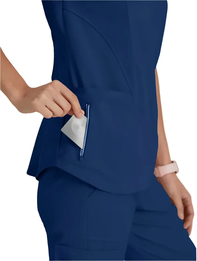 Grey's Anatomy Stretch™ by Barco Carly 3-Pocket Curved V-Neck Scrub Top