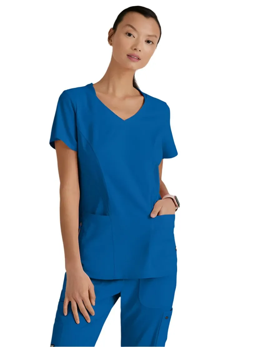 Grey's Anatomy Stretch™ by Barco Carly 3-Pocket Curved V-Neck Scrub Top