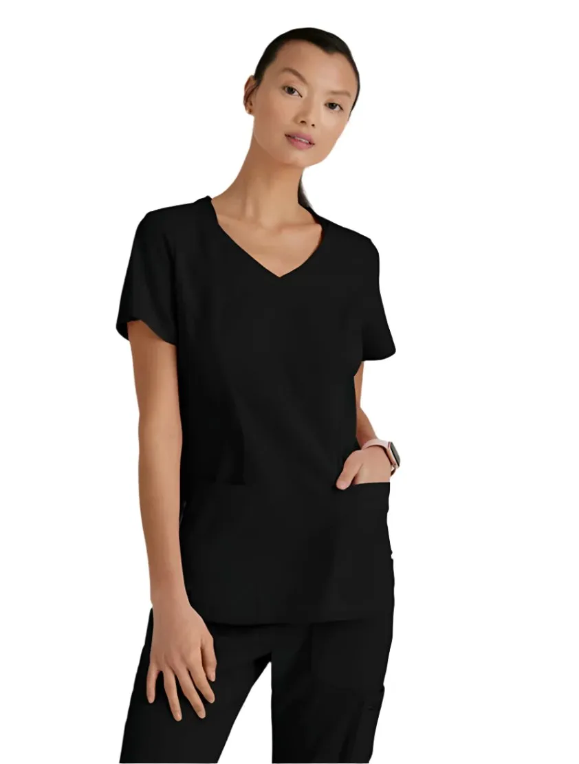 Grey's Anatomy Stretch™ by Barco Carly 3-Pocket Curved V-Neck Scrub Top