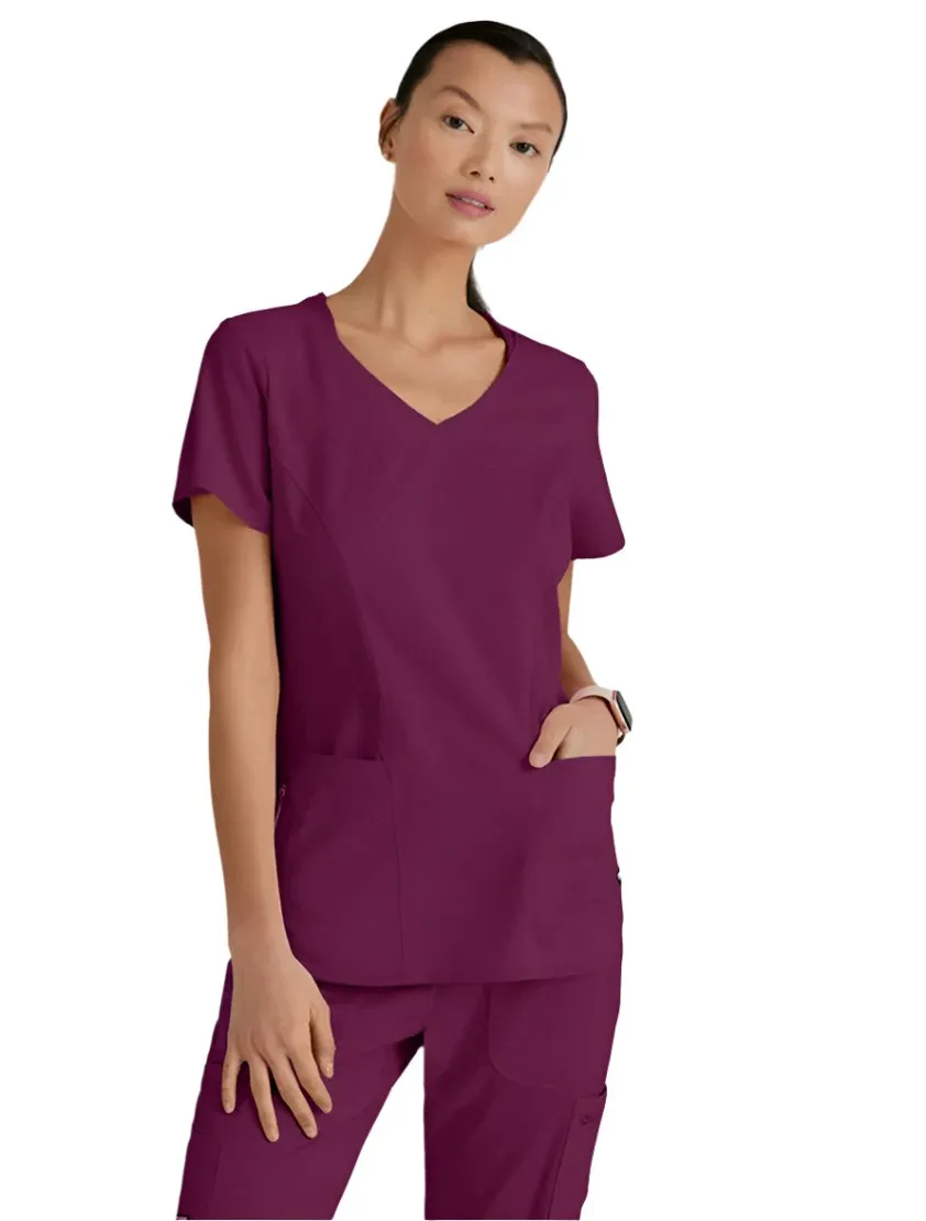 Grey's Anatomy Stretch™ by Barco Carly 3-Pocket Curved V-Neck Scrub Top
